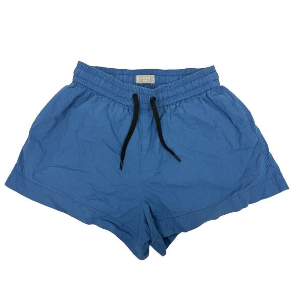 EVERLANE Seersucker Boxer Short S Blue Organic Cotton Elastic Waist EUC B8 - Picture 2 of 7